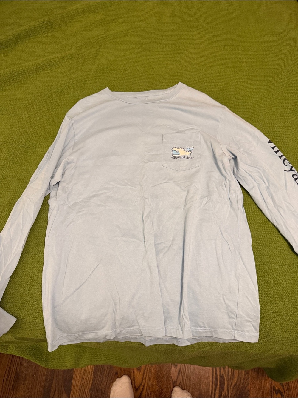 Vineyard Vines Pale Blue Long-Sleeve Pocket Tee